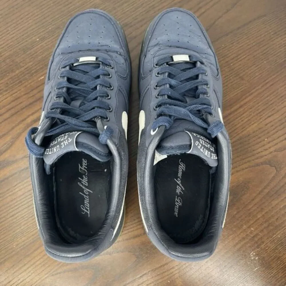 Nike Air Force 1 Shoes Men's Size 8 Blue Leather Low Max Air Sneakers 532252-410